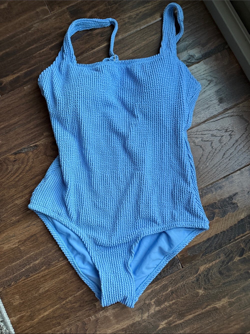 Kona Sol  Light Blue Textured  One-Piece Swimsuit
